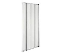 VeeBath NCEU030 Jade 4mm 4-Fold Bi-Fold Concertina Bath Toughened Safety Glass Screen Shower Chrome - 1400x800mm
