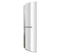 VeeBath NCSR1 Brill 6mm Curved Toughened Safety Glass Bath Screen Panel for P-Shaped Baths with Towel Rail - 1435x720mm, Chrome