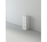VeeBath NDSW4300 Linx Free Standing 4 Drawer Bathroom Cupboard High Gloss White Storage Furniture Cabinet Unit - 300 x 300mm