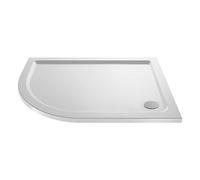 VeeBath Offset Quadrant Shower Tray 1200x800mm, Stone Resin Tray for Shower Enclosure, Glass Door Bathroom- Left Hand, White