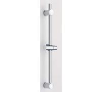 VeeBath Prima Round Shower Riser Rail Kit, Wall Mounted Shower Slide Bar Chrome Adjustable Shower Head Holder Bar for Bathroom