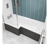 VeeBath Prime L Shaped 1600mm Rectangular Shower Left Hand Bath - White