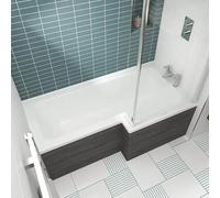 VeeBath Prime L Shaped 1600mm Rectangular Shower Right Hand Bath - White
