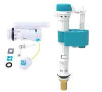 VeeBath Pro Lever Operated Dual Flush Valve Overflow 2 Piece Toilet Cistern WRAS Approved & Pro Bottom Entry Float Flush Cistern Valve Fill Valve 1/2" Brass Inlet