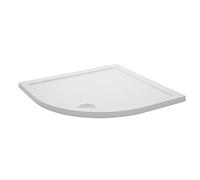 VeeBath Quadrant Shower Tray 800x800mm, Stone Resin Tray for Shower Enclosure, Glass Door Bathroom- White