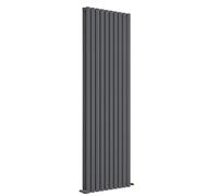 VeeBath RDG190 Flow Montpellier Low Carbon Mild Steel Vertical Double Panel Bathroom Heating Radiator-1800 x 590mm, Anthracite Grey