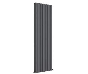 VeeBath RDG190 Flow Montpellier Low Carbon Mild Steel Vertical Double Panel Bathroom Heating Radiator-1800 x 590mm, Anthracite Grey