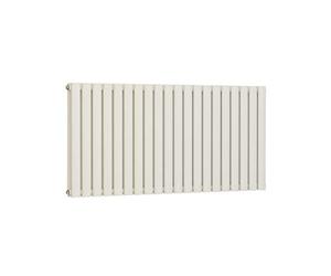 VeeBath RHWD35 Cyrenne Rennes White Low Carbon Mild Steel Horizontal Oval Double Panel Mirror Bathroom Heating Radiator-600 x 1185mm