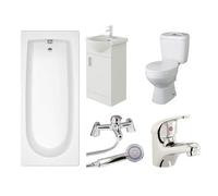 Veebath Rosina 1500mm Modern Curve Single Ended Bath Bathroom Suite