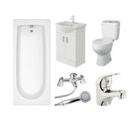 Veebath Rosina 1700mm Bath, Vanity, Tap & Toilet Bathroom Suite
