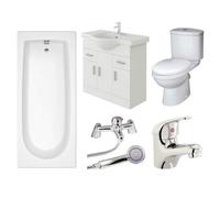 Veebath Rosina 1700mm Bath Vanity Unit, Toilet & Taps Bathroom Suite