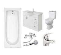 Veebath Rosina 1700mm Bath Vanity Unit, Toilet & Taps Bathroom Suite