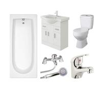 Veebath Rosina 1800mm Bath Vanity Unit, Toilet & Taps Bathroom Suite