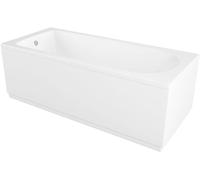 VeeBath Rosina Bathroom White Gloss Bath Single Ended Curved Acrylic Bathtub with Adjustable Feet - 1500 x 700mm