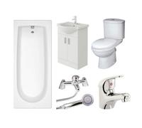 Veebath Rosina Single Ended 1600mm Bath, Toilet, Taps Bathroom Suite