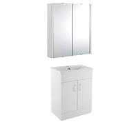 Veebath Sobek 600mm Floor Vanity Unit With Mirror Cabinet