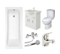 Veebath Sophia 1700mm Bath Vanity Unit, Toilet & Taps Bathroom Suite