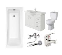 Veebath Sophia 1700mm Bath Vanity Unit, Toilet & Taps Bathroom Suite