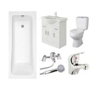 Veebath Sophia 1800mm Bath Vanity Unit, Toilet & Taps Bathroom Suite