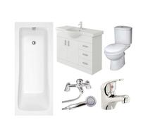 Veebath Sophia 1800mm Bath Vanity Unit, Toilet & Taps Bathroom Suite