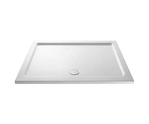 VeeBath Space 40mm Slimline Rectangular Stone Resin Shower Tray for Walk in Wet Room Enclosure Cubicle - 1200 x 1000mm