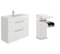 Veebath Sphinx 1000mm Vanity Sink Unit & Waterfall Basin Mixer Tap