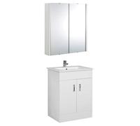 Veebath Sphinx 600mm Floor Vanity Unit With Mirror Cabinet