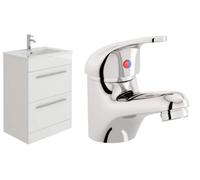 Veebath Sphinx 600mm Vanity Sink Cabinet Unit & Mono Basin Mixer Tap