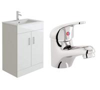 Veebath Sphinx 600mm Vanity Sink Cabinet Unit & Mono Basin Mixer Tap