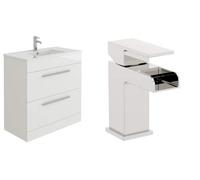 Veebath Sphinx 800mm Vanity Sink Unit & Waterfall Basin Mixer Tap