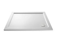 VeeBath Square Shower Tray 900x700mm Stone Resin Tray for Shower Enclosure Bathroom- White