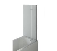 VeeBath SSF031 Fenwick 5mm Bifold Toughened Safety Glass Bath Screen Folding Shower Panel Chrome - 1400x750mm