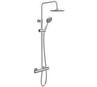VeeBath Suffolk Round 8-inch Exposed Thermostatic Bar Mixer Shower Valve & Riser