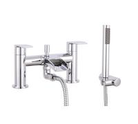 VeeBath Symphony Round Waterfall Bath Shower Mixer Tap With Kit - Chrome