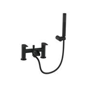VeeBath Symphony Round Waterfall Bath Shower Mixer Tap With Kit - Matt Black
