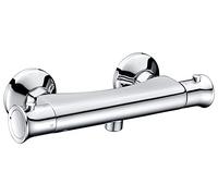 VeeBath Thermostatic Shower Bar Mixer Chrome Finish with Modern Design, Made with Durable Brass, Diverter Valve Shower Fixing Kit, Shower Accessories for Bathroom