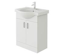 VeeBath VUW650 Linx Bathroom Vanity Basin Sink Cabinet Unit High Gloss White Soft Close Door Hinges Storage Furniture - 650mm