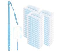 Veebmys 52 Pcs Dust Magnet Refills, Compatible with Swiffer & Flash Dusters, Microfiber Dusters, 50 Refills, 2 Handles, for Cleaning Dust, Dirt, Hair, for Home, Office