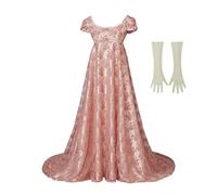 VEECOOCOS Edwina Sharma Costume Women's Regency Victorian Tea Gown Dress - XXL