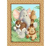 Veedaf 36" Fabric Traditions Panel - Jungle Babies Patty Reed Nursery Baby Wallhanging