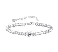 VEEDOFA 16th Birthday Gifts for Girls, Hypoallergenic Adjustable Bead 925 Sterling Silver Bracelet for Women, 16th Birthday Presents for Women Mum Grandma Auntie Sister Friends