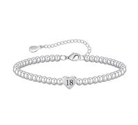 VEEDOFA 18th Birthday Gifts for Girls, Hypoallergenic Adjustable Bead 925 Sterling Silver Bracelet for Women, 18th Birthday Presents for Women Mum Grandma Auntie Sister Friends