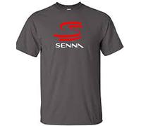 veedub clothing Ayrton Senna T-Shirt Novelty Racing Design Charcoal S
