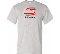 veedub clothing Ayrton Senna T-Shirt Novelty Racing Design Grey XXL