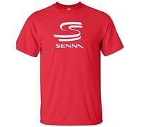 veedub clothing Ayrton Senna T-Shirt Novelty Racing Design RED L