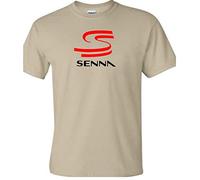 veedub clothing Ayrton Senna T-Shirt Novelty Racing Design Sand L