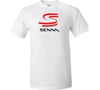 veedub clothing Ayrton Senna T-Shirt Novelty Racing Design White XXL