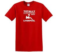 veedub clothing Liverpool Football T Shirt Totally Obsessed with Design RED XL