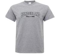 veedub clothing Sunderland Football T Shirt Till I Die Inverted Design Heather XXL