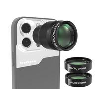 Veedzoens 2X Telephoto Lens for Phone 5X Telephoto Camera, with 200mm & 300mm Macro Lens, 17mm Thread Universal Phone Lens Clip, Compatible with SmallRig and NEEWER Phone Cage (Add-ons 200mm&300mm)